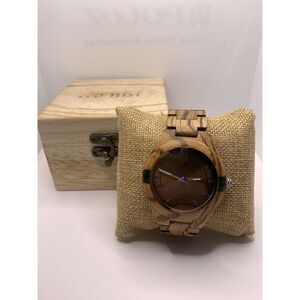 Eco Nisi Q05-1 Men's Brown Wooden Analog Dial Quartz Genuine Wrist Watch YR72